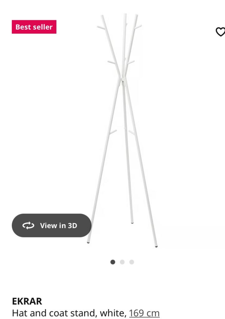  EKRAR Hat and coat stand, white