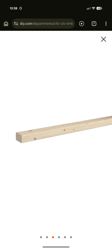 C16 CLS timber (L)2.4m (W)63mm (T)38mm