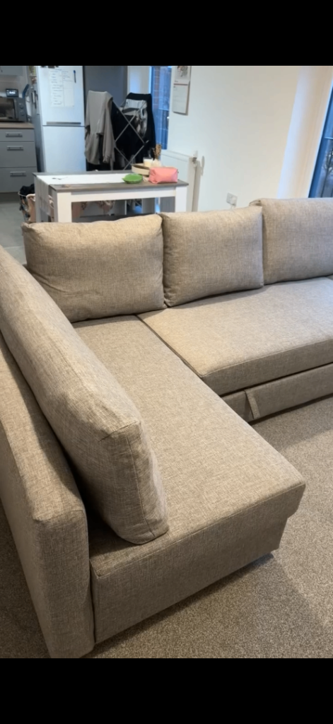 Grey IKEA 3 seater corner Sofa bed 