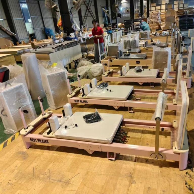 2x pink foldable aluminum alloy professional Pilates reformers