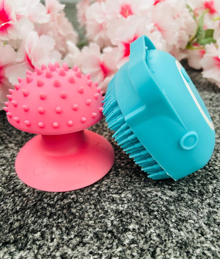 Cat Self Groomer and Massager with Suction Cup Base