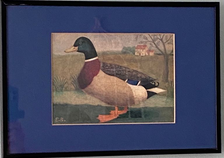 DUCK FOLK ART PRINT PICTURE BY EMMA BAKER