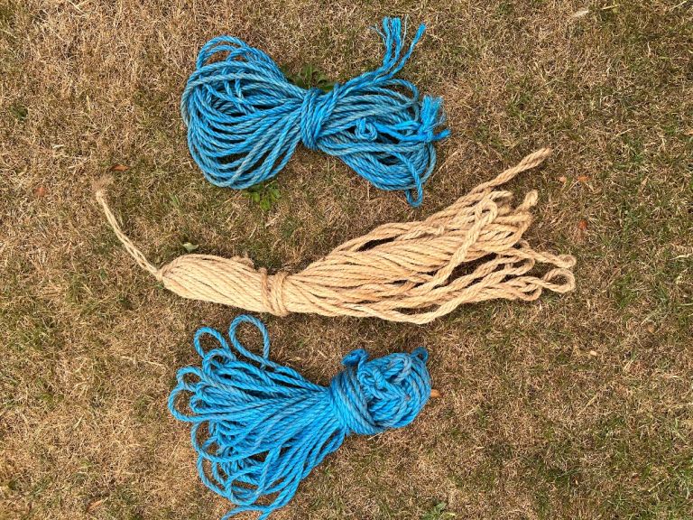 Various Ropes - Blue and Natural Fibres, Good Condition