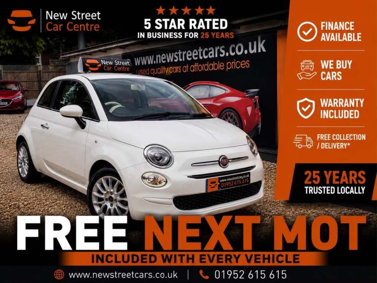 2016 Fiat 500 1.2 ECO Pop Star Euro 6 (s/s) 3dr HATCHBACK Petrol Manual