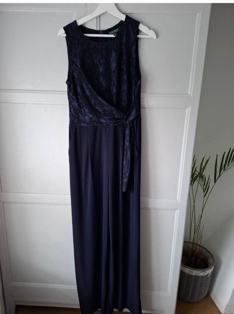 Navy wide leg Ralph Lauren jumpsuit 