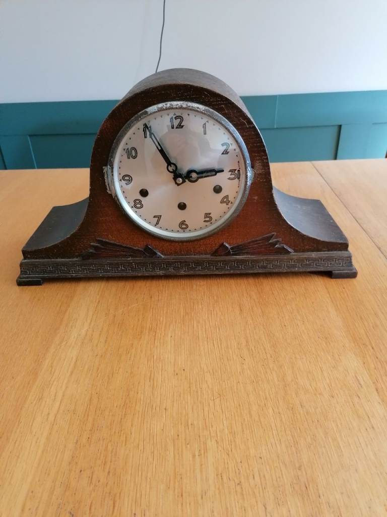 Antique Wooden Mantel Clock 
