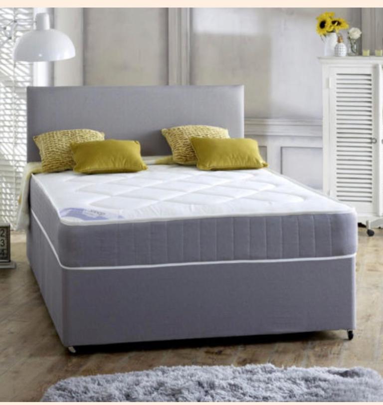 Brand new divan bed base with orthopaedic/memory foam mattress in all sizes 