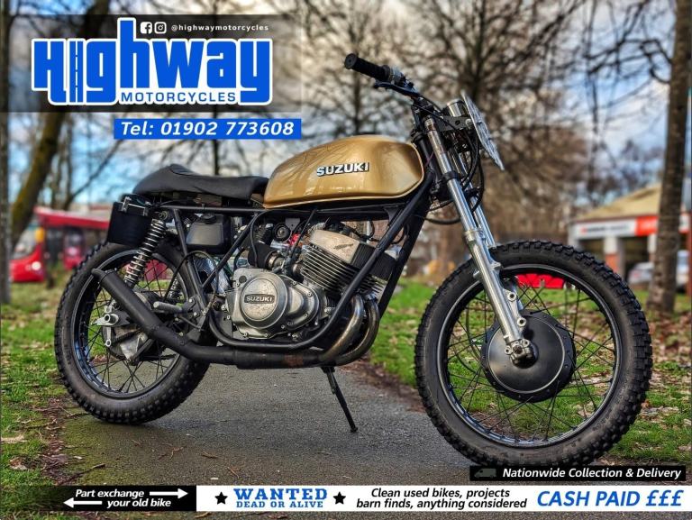 1973 Suzuki GT250 Two Stroke Custom Flat Tracker MOT Excempt 