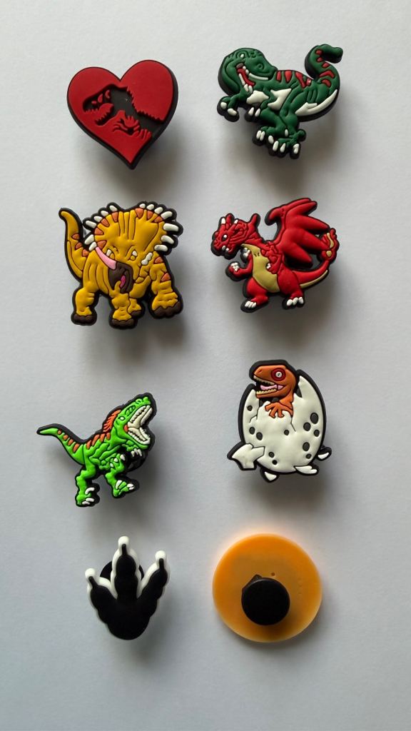  Dinosaur Croc Charms - Set of 8 New