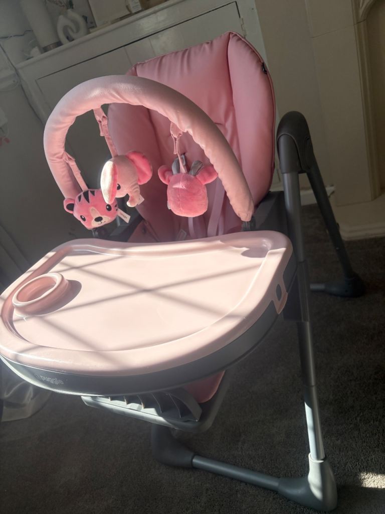 Pink Baby High Chair with Removable Tray – As Good As New
