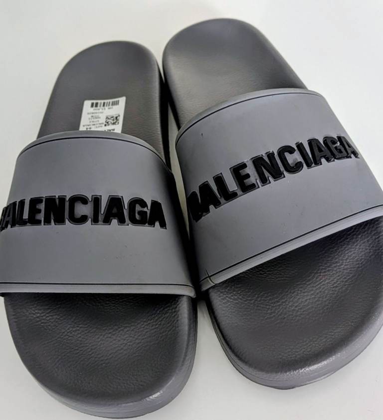 Balenciaga Sliders - Grey, Size 44, Brand New