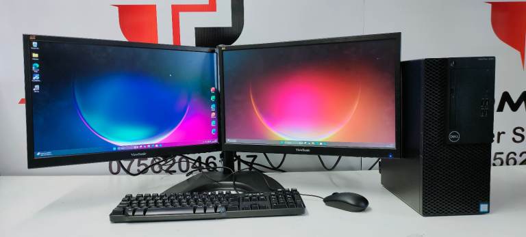 Dual Monitor Office Computer PC Setup Desktop Tower | intel i5 8th gen | Windows 11 | SSD