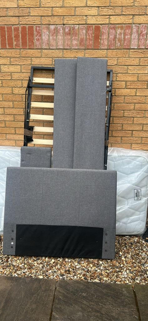 Grey ottoman bed with single mattress
