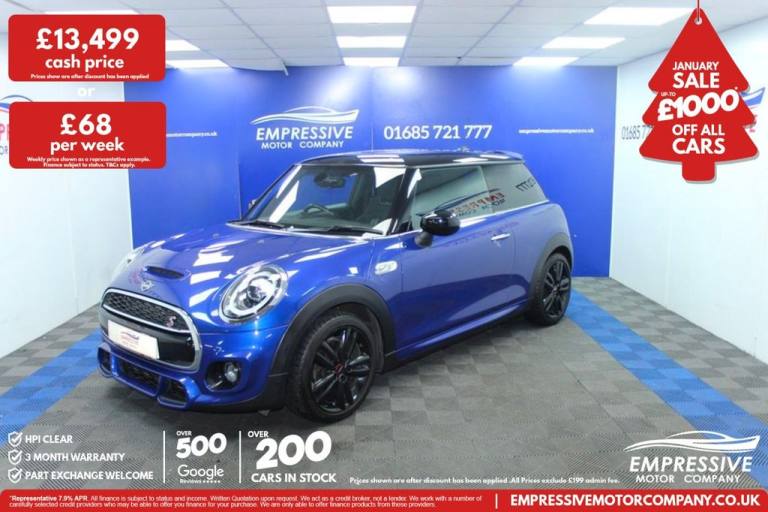 2019 J MINI HATCH 2.0 COOPER S SPORT HATCHBACK 3DR PETROL MANUAL EURO 6 (S/S) (1