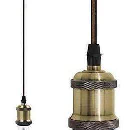 New - Vintage Pendant, Modern Retro Industrial Style, Adj, E27 Lamp Holder(1.2M Antique Brass)