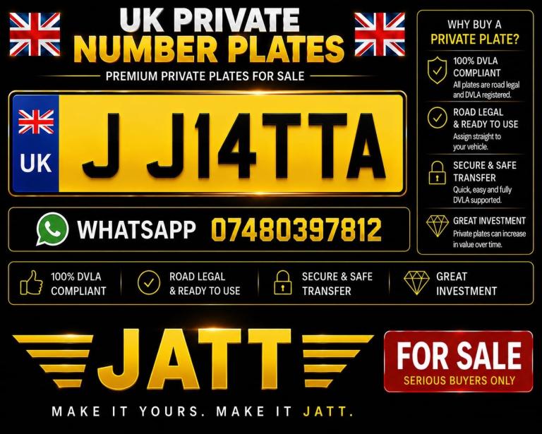 PRIVATE NUMBER PLATES FOR SALE – BIRMINGHAM – DVLA CERTIFICATE READY