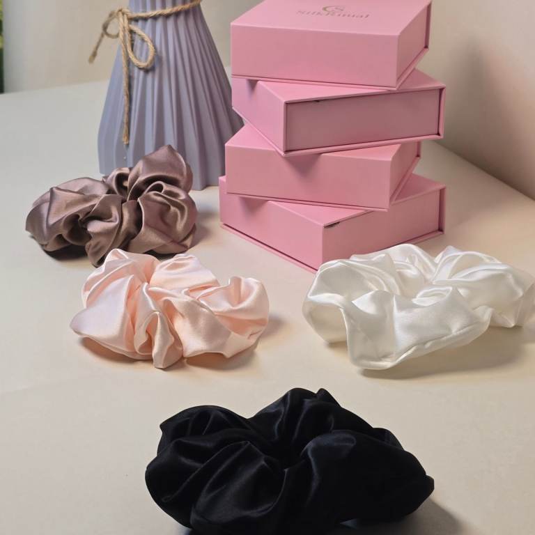 Silk Scrunchies 100 percent Silk Gift Box Set SilkRitual