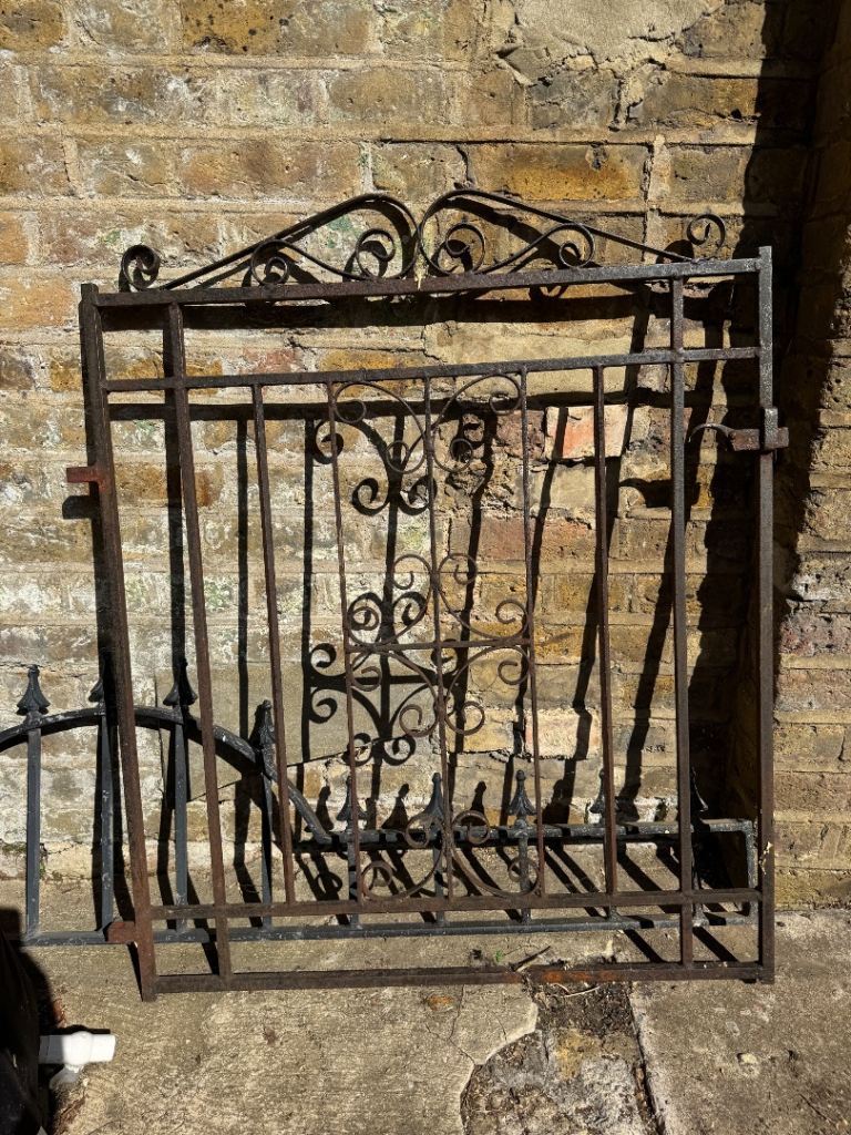 Vintage Wrought Iron Garden Gate – Decorative Reclaimed Iron Gate