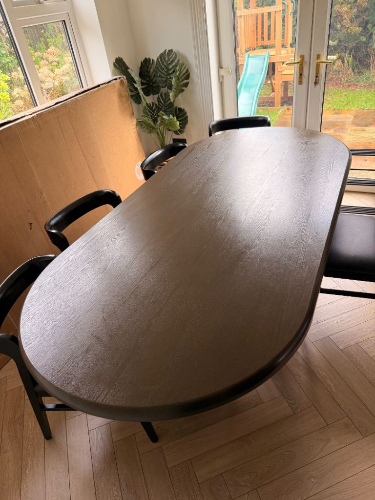 Ash brown solid wood table.