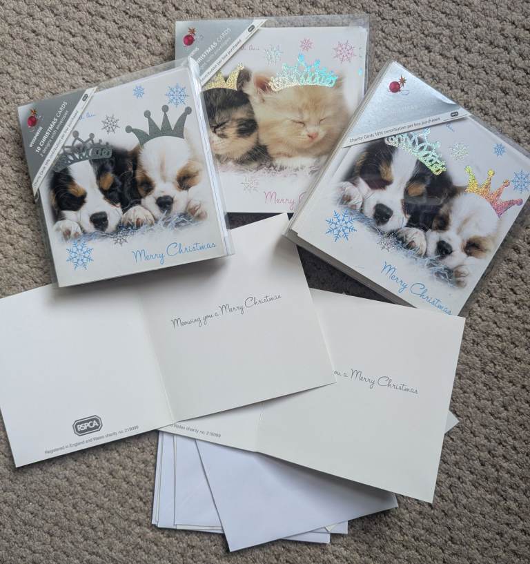 35 RSPCA 'PUPPIES & KITTENS' CHRISTMAS CARDS/ENVELOPES!