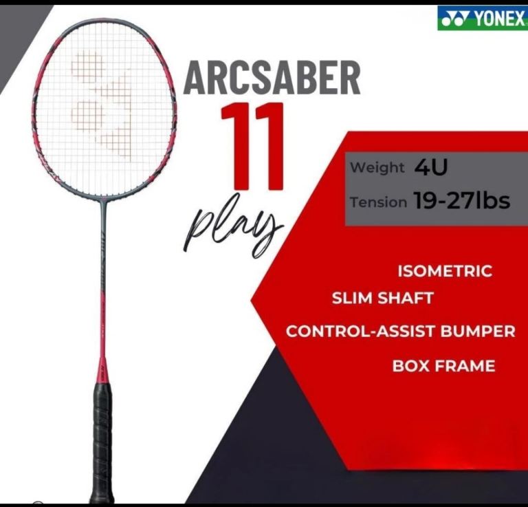 YONEX Arcsaber 11 Play Grey Strung Badminton Racquet (Pack of: 1, 83 g) | NEW