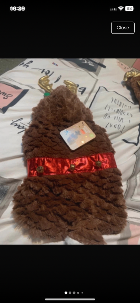 New with tags size small dogs reindeer dress up outfit