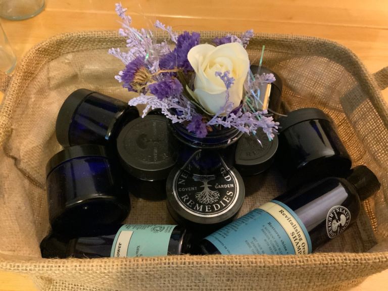 Neal's Yard Blue Glass Jars – Ideal for Crafts or Storage