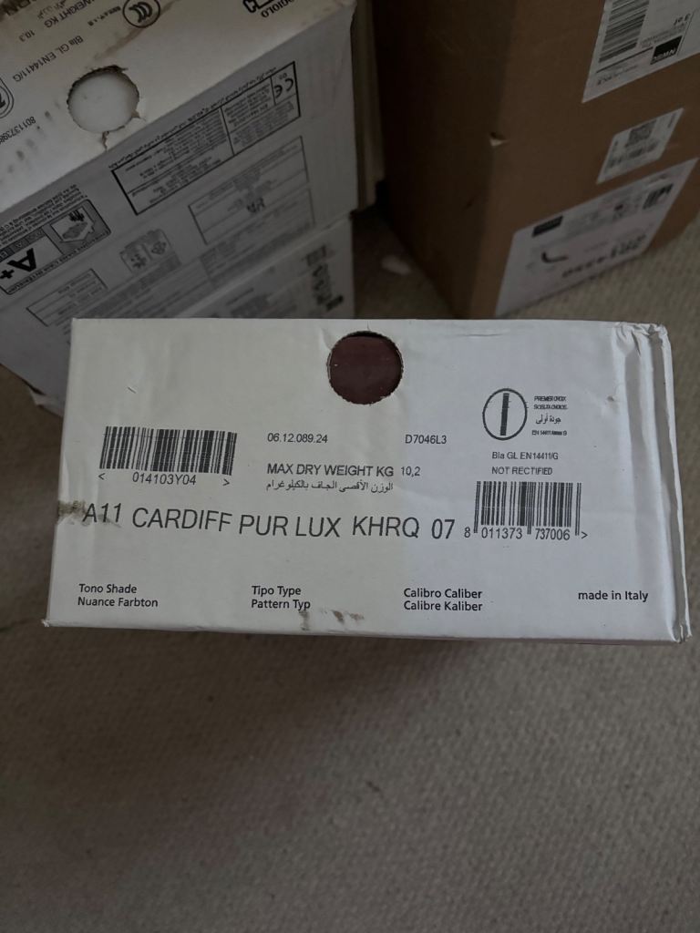 2x packs of Mandarin stone Hoxton purple Gloss Porcelain rectangle metro tiles