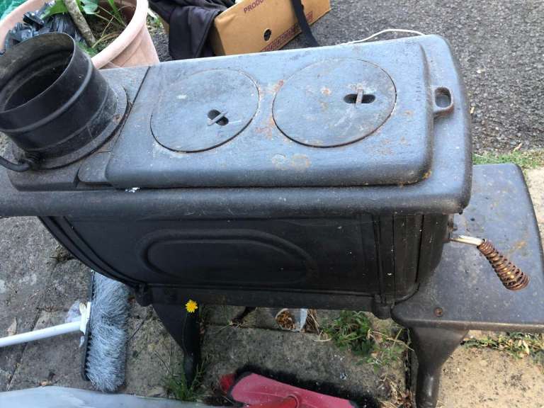 Black cast iron wood burner