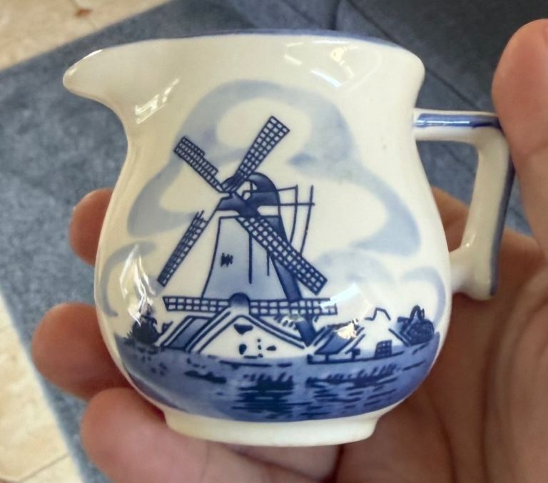 Elesva Hand Painted Delft Blue Jug from Holland