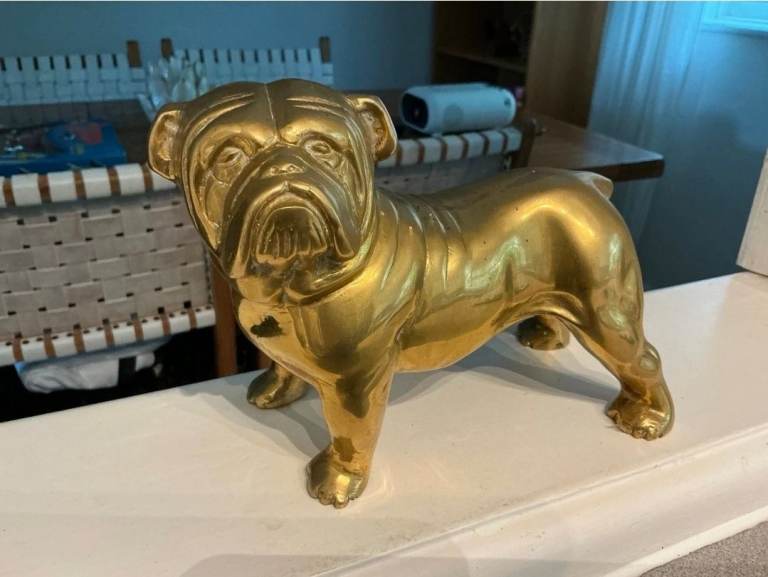 BRASS BRITISH BULLDOG ORNAMENT - HEAVY 