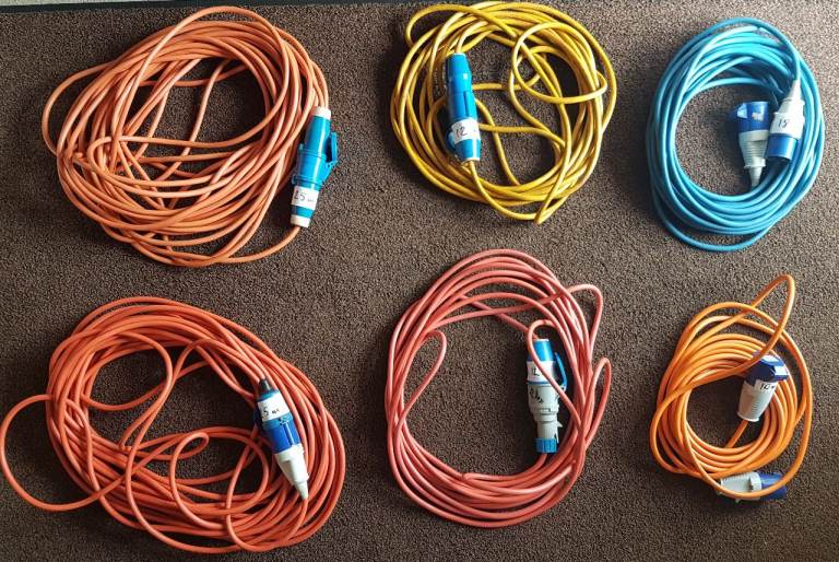 Power leads for camper, caravan, motorhome or boat.