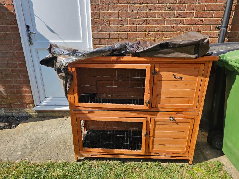 Rabbit hutch and cover. 