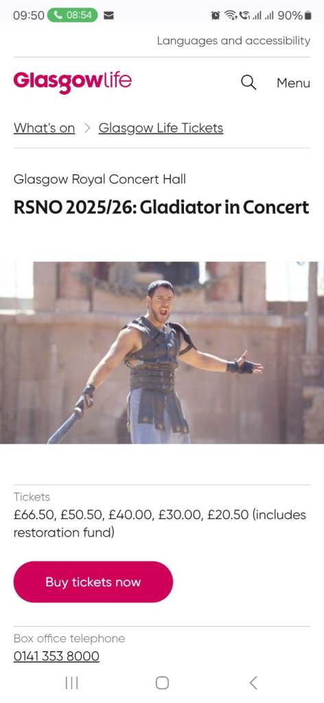RSNO Gladiator in concert