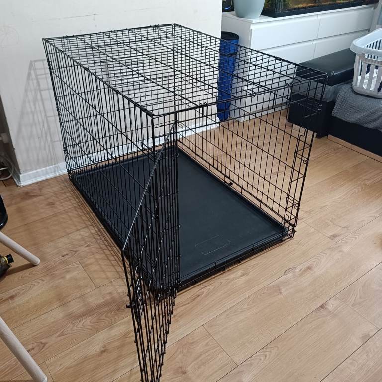 Large dog crate cage black 