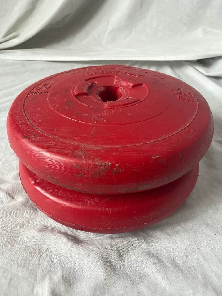 image for 2 x 6.5KG/14.3LBS Plastic Vinyl Weight Plates - Ultra K-Tron Orbatron