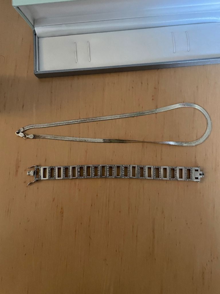 image for Silver bracelet and chain 