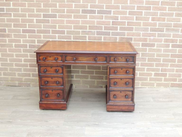 image for Antique Victorian Pedestal Desk (UK Delivery)