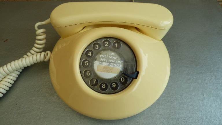 Vintage Retro Pancake Telephone 1981 Northern Telecom Rotary Dial Perfect Timekeeping