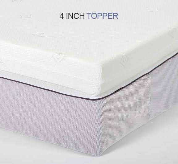 Comfortable 4-inch Mattress Topper – White, Good Condition REDUCED !