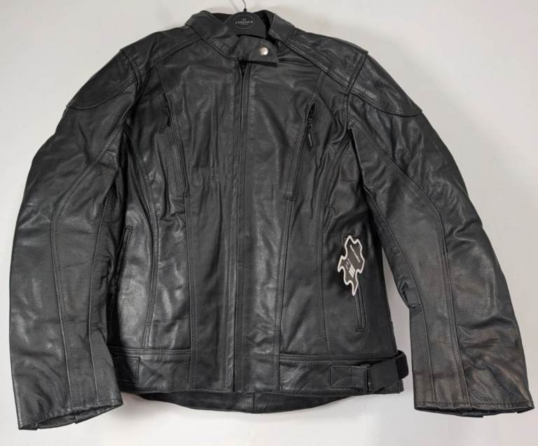 Real Leather Motorcycle Biker Jacket Womens XL Black Armoured Heavy Classic