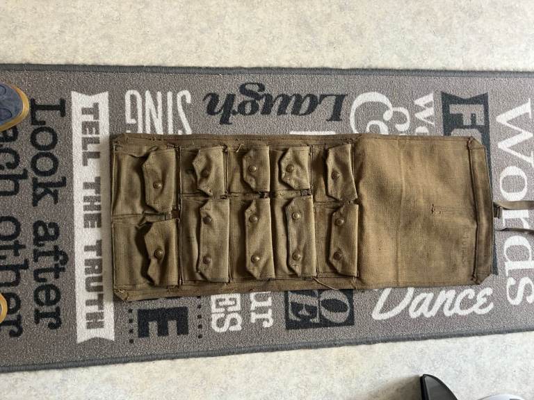 BRITISH ARMY DATED 1943   CANVAS KIT/AMMO ROLL