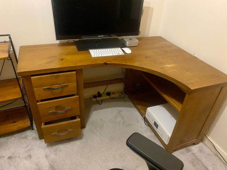 Next Hartford Corner Computer Desk – Solid Wood, Good Condition