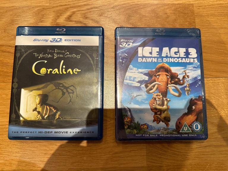 Coraline Blu-ray 3D & Ice Age 3 Dawn of The Dinosaurs Blu-ray 3D
