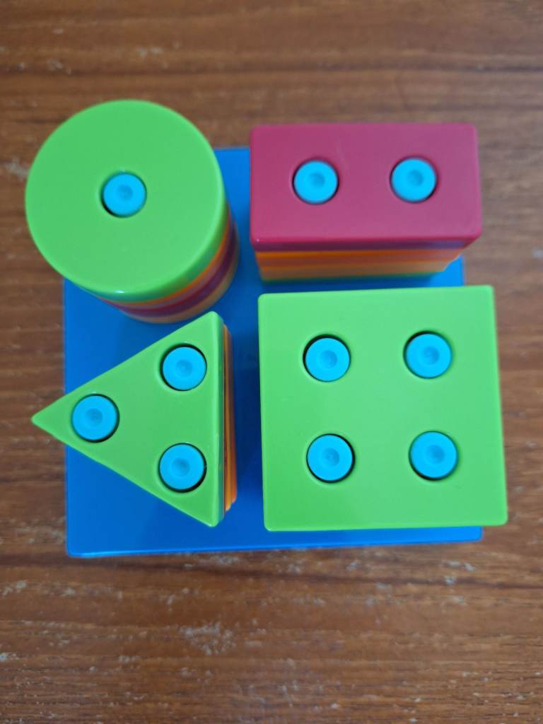 image for Educational Shape Color Recognition Geometric Board Block, Stack & Sort
