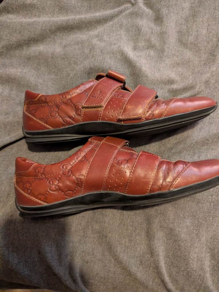 Gucci Mens Leather Shoes – Brown, Good Condition
