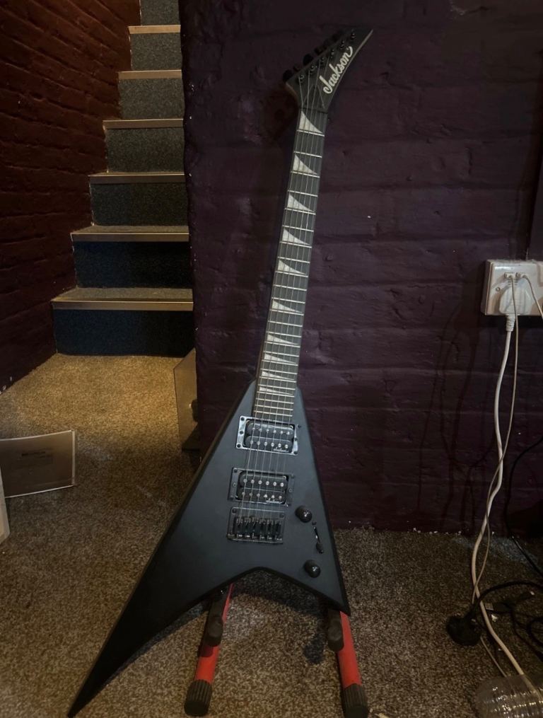 Jackson V-shaped Electric Guitar - Black, Good Condition