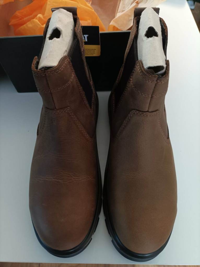 CAT Exposition Chelsea Safety Boots – Brown – Men's UK Size 6 – Brand New