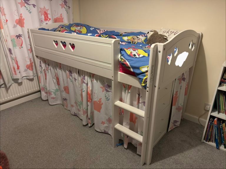 Argos Home Mia Mid Sleeper Bed with Desk and Mattress