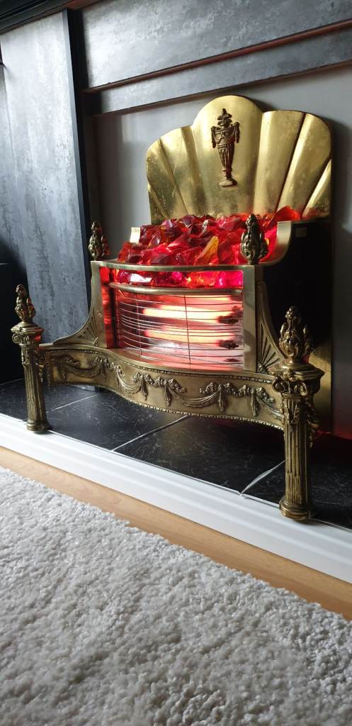 Brass electric fire 